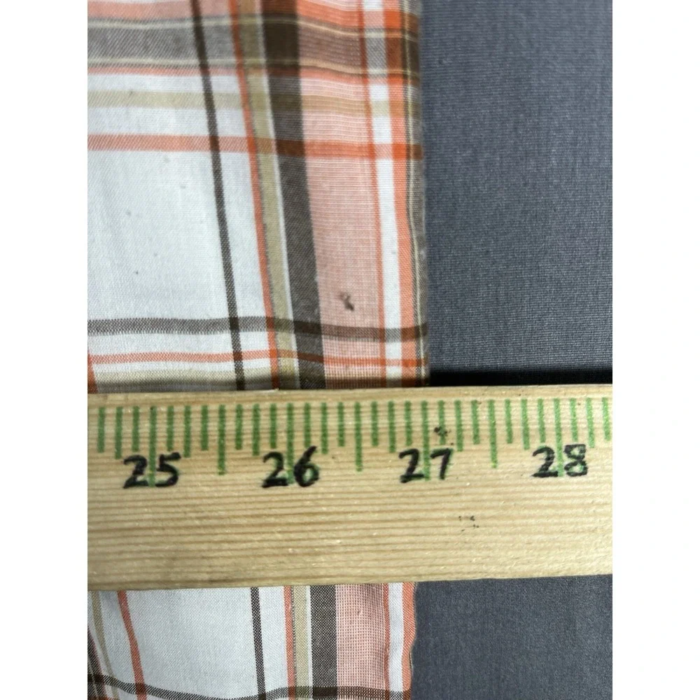 The North Face Button Up Shirt Mens 2XL XXL Orange Plaid Short Sleeve